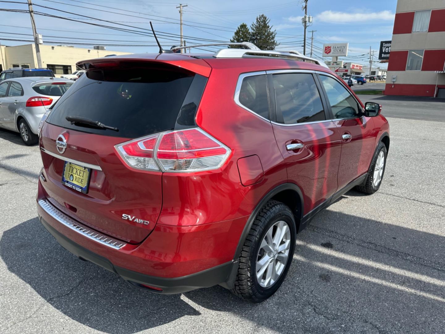 2016 RED Nissan Rogue SV AWD (KNMAT2MVXGP) with an 2.5L L4 DOHC 16V engine, CVT transmission, located at 1254 Manheim Pike, Lancaster, PA, 17601, (717) 393-9133, 40.062870, -76.323273 - Photo#4